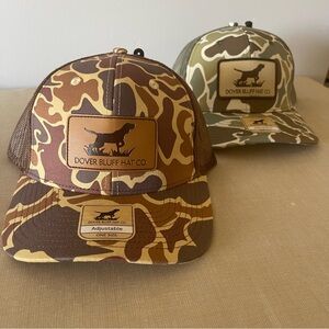Dover Bluff Camo Trucker Hat Cap - Brown and Green NEW (lot of 2)